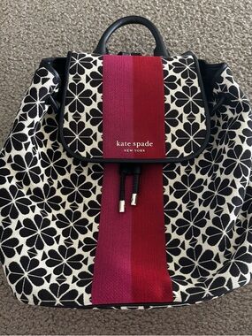 Kate Spade black and cream backpack/purse